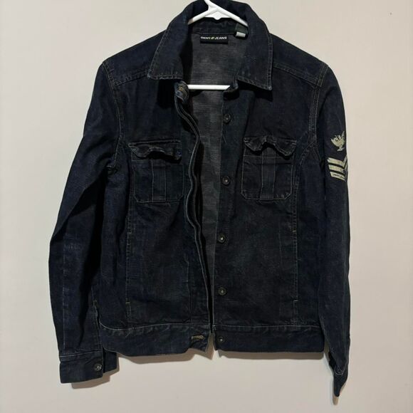 Dkny Women's Navy Denim Jacket size Small - Picture 1 of 4